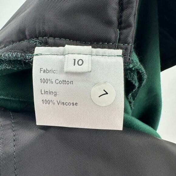 New Bella Freud Velvet Dress Pants Straight Size 10 Green Quiet Luxury Preppy - Picture 10 of 12